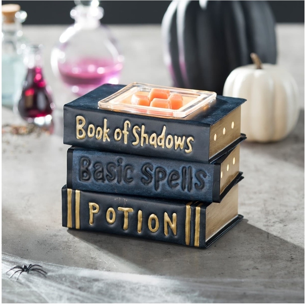 Scentsy Enchanted Book Stack Wax Warmer - Black and Gold